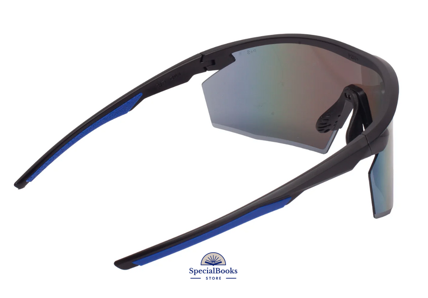 Окуляри захисні Pyramex PMXSPEC (blue mirror) Anti-Fog, сині дзеркальні лінзи в чорно-синій оправі 2174 фото