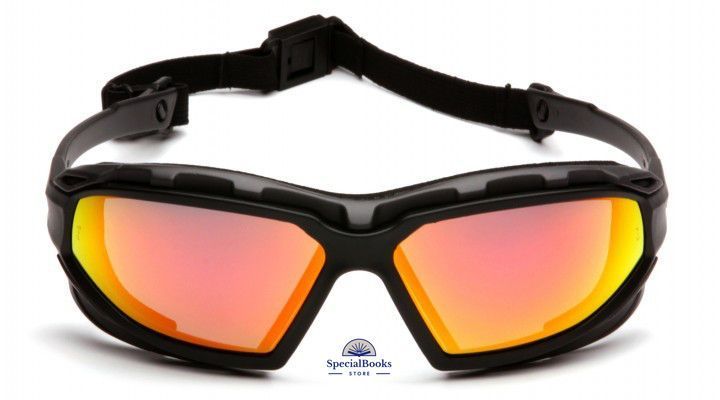 Окуляри захисні з ущільнювачем Pyramex Highlander-PLUS (sky red mirror) Anti-Fog, дзеркальні червоні 1326 фото