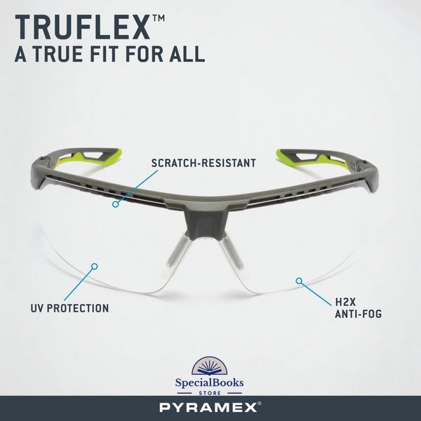 Защитные очки Pyramex Truflex Grey-Lime (clear) Anti-Fog, прозрачные в серо-лаймовой оправе 2278 фото