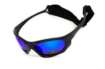 Очки поляризационные BluWater Hydro Polarized (G-Tech&trade; blue) Anti-Fog, синие зеркальные в черной оправе 2184 фото