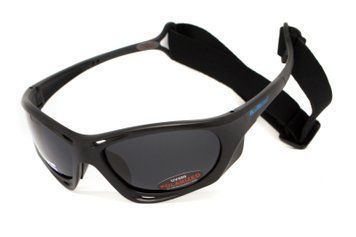 Очки поляризационные BluWater Hydro Polarized (dark gray) Anti-Fog, черные линзы в черной оправе 2186 фото