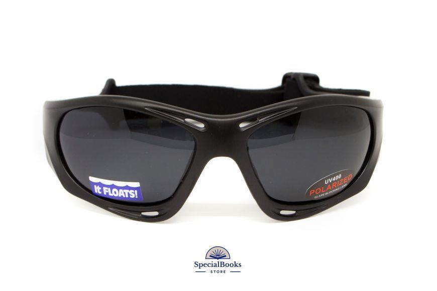 Окуляри поляризаційні BluWater Hydro Polarized (dark gray) Anti-Fog, чорні лінзи в чорній оправі 2186 фото