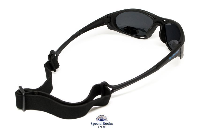 Окуляри поляризаційні BluWater Hydro Polarized (dark gray) Anti-Fog, чорні лінзи в чорній оправі 2186 фото