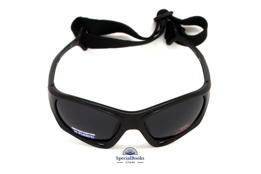Окуляри поляризаційні BluWater Hydro Polarized (dark gray) Anti-Fog, чорні лінзи в чорній оправі 2186 фото