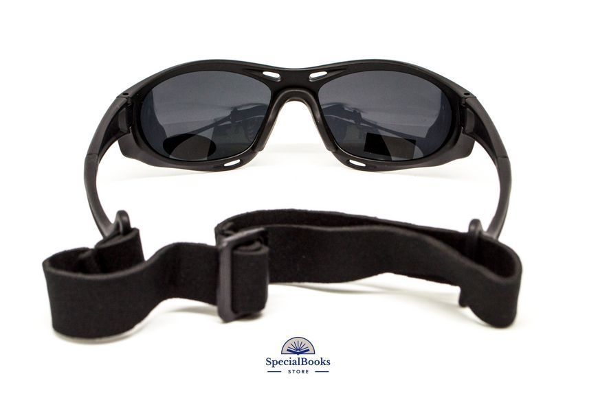 Окуляри поляризаційні BluWater Hydro Polarized (dark gray) Anti-Fog, чорні лінзи в чорній оправі 2186 фото