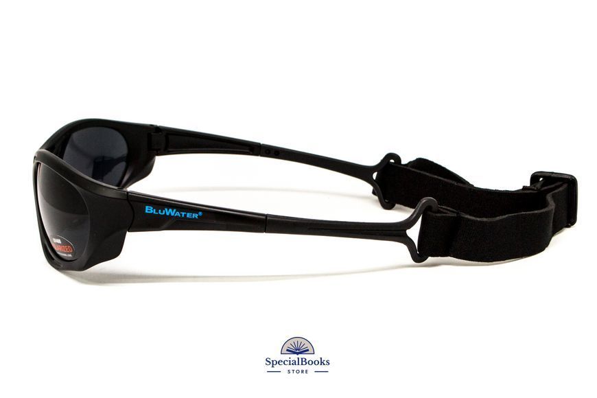 Окуляри поляризаційні BluWater Hydro Polarized (dark gray) Anti-Fog, чорні лінзи в чорній оправі 2186 фото