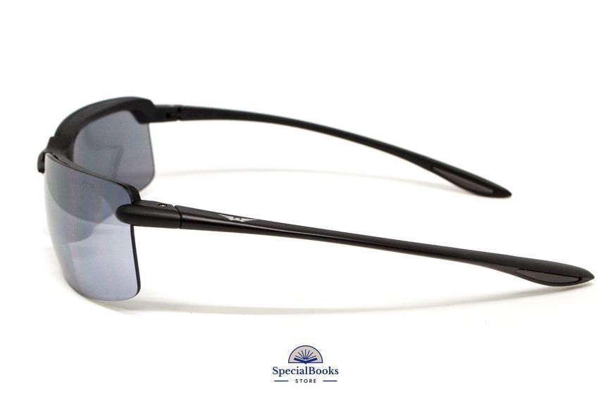 Окуляри захисні Global Vision Wheelin Black (flash mirror), дзеркальні сірі лінзи в чорній оправі 2189 фото