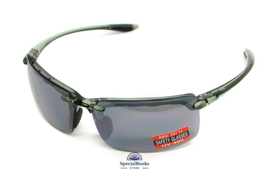 Очки защитные Global Vision Wheelin Crystal Gray (flash mirror) серые зеркальные линзы в полупрозрачной серой оправе 2191 фото