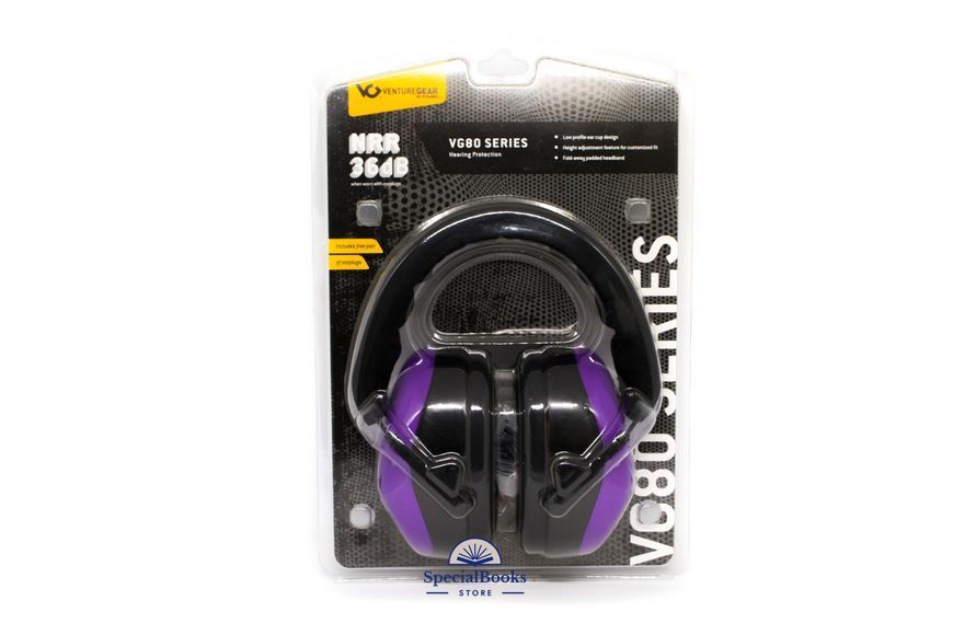 Навушники протишумні захисні Venture Gear VGPM8065C (захист слуху SNR 26 дБ, беруші в комплеті), фіолетові 2046 фото
