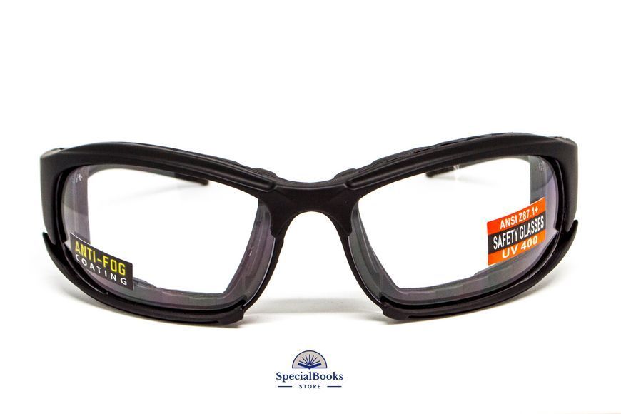 Очки защитные с уплотнителем Global Vision Assault (clear) Anti-Fog, прозрачные 2123 фото