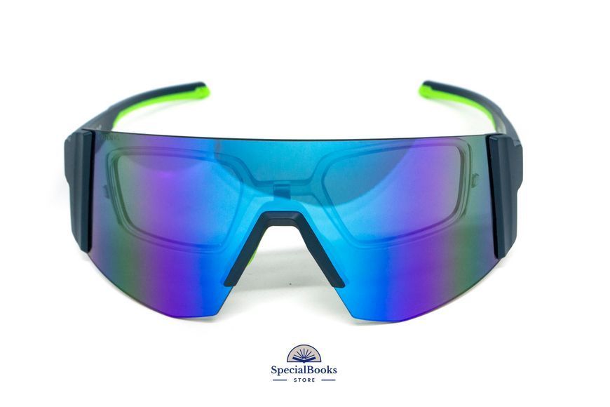 Очки защитные открытые Global Vision Astro Blue (G-Tech&trade; blue), зеркальные синие в синій оправі (с возможностью установки диоптрической вставки) 2127 фото