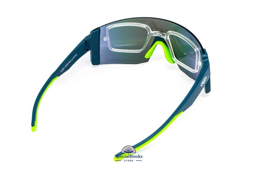 Очки защитные открытые Global Vision Astro Blue (G-Tech&trade; blue), зеркальные синие в синій оправі (с возможностью установки диоптрической вставки) 2127 фото