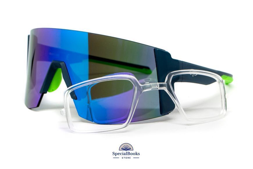 Очки защитные открытые Global Vision Astro Blue (G-Tech&trade; blue), зеркальные синие в синій оправі (с возможностью установки диоптрической вставки) 2127 фото