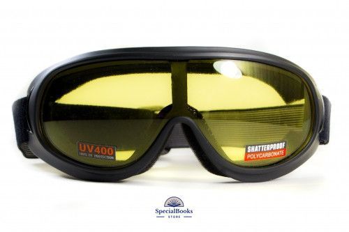 Окуляри захисні з ущільнювачем Global Vision Trump (yellow) жовті 1550 фото