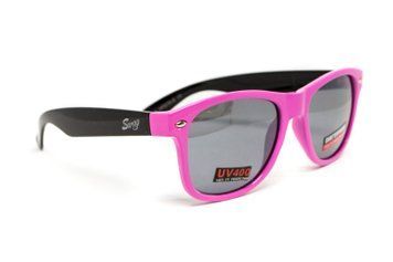 Окуляри захисні відкриті Swag Hipster-B Pink (Flash mirror), дзеркальні cірі 2085 фото
