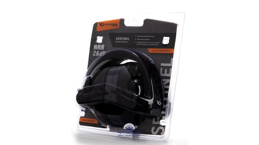 Активні навушники протишумні захисні Venture Gear Sentinel NRR 26dB (чорні) 2080 фото