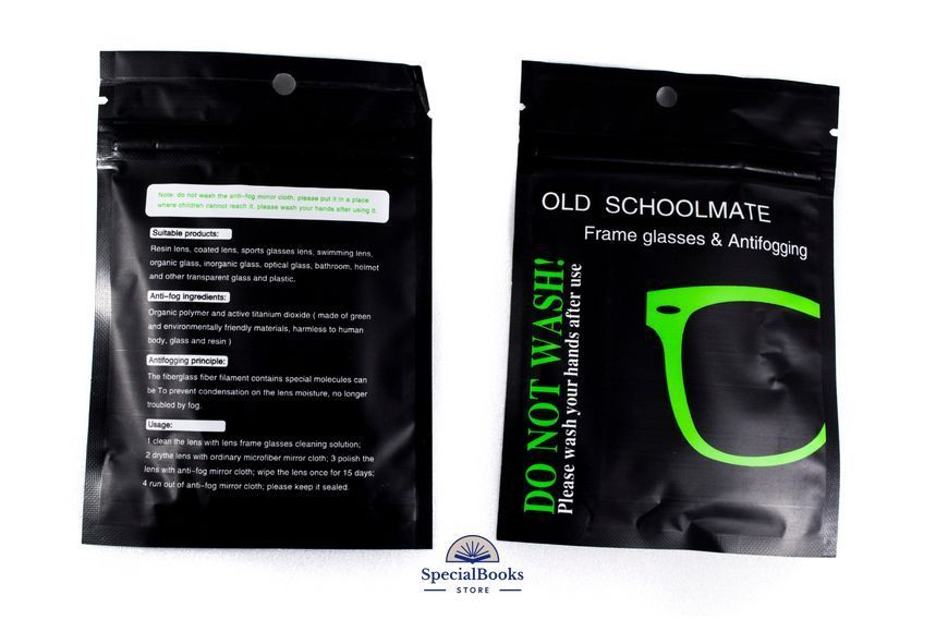 Anti-Fog салфетка "Old Schoolmate", (многоразовая микрофибровая салфетка от запотевания, 147*147мм) 1638 фото