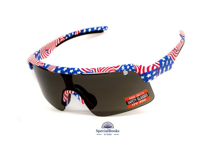 Окуляри захисні Global Vision Holeshot USA Flag (gray), сірі в оправі прапор США 2146 фото