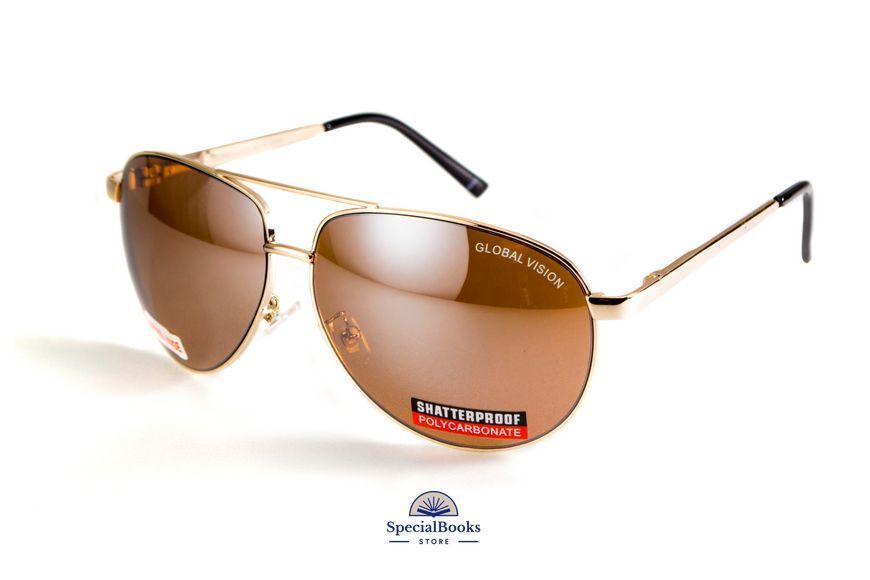 Окуляри захисні Global Vision Aviator-4 (drive mirror), коричневі лінзи 1153 фото