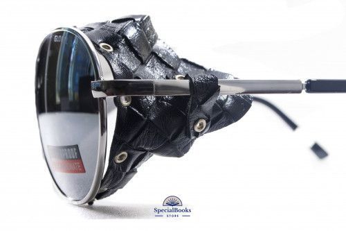Окуляри захисні Global Vision Aviator-5 (silver mirror) дзеркальні чорні, зі з'ємним ущільнювачем із синтетичної "шкіри" 1158 фото