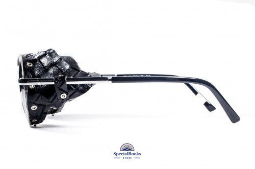 Окуляри захисні Global Vision Aviator-5 (silver mirror) дзеркальні чорні, зі з'ємним ущільнювачем із синтетичної "шкіри" 1158 фото